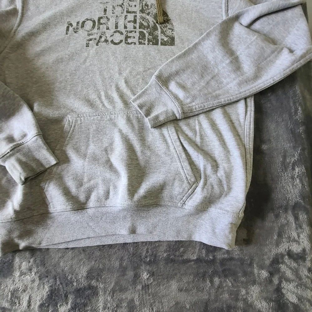 North Face Mrns Medium Pullover Hoodie Gray/ Green  Outdoora‎ Hiking
